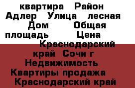 квартира › Район ­ Адлер › Улица ­ лесная › Дом ­ 5 › Общая площадь ­ 53 › Цена ­ 4 500 000 - Краснодарский край, Сочи г. Недвижимость » Квартиры продажа   . Краснодарский край